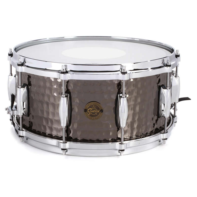 Gretsch Drums Hammered Black Steel Snare Drum - 6.5 x 14 inch - Polished