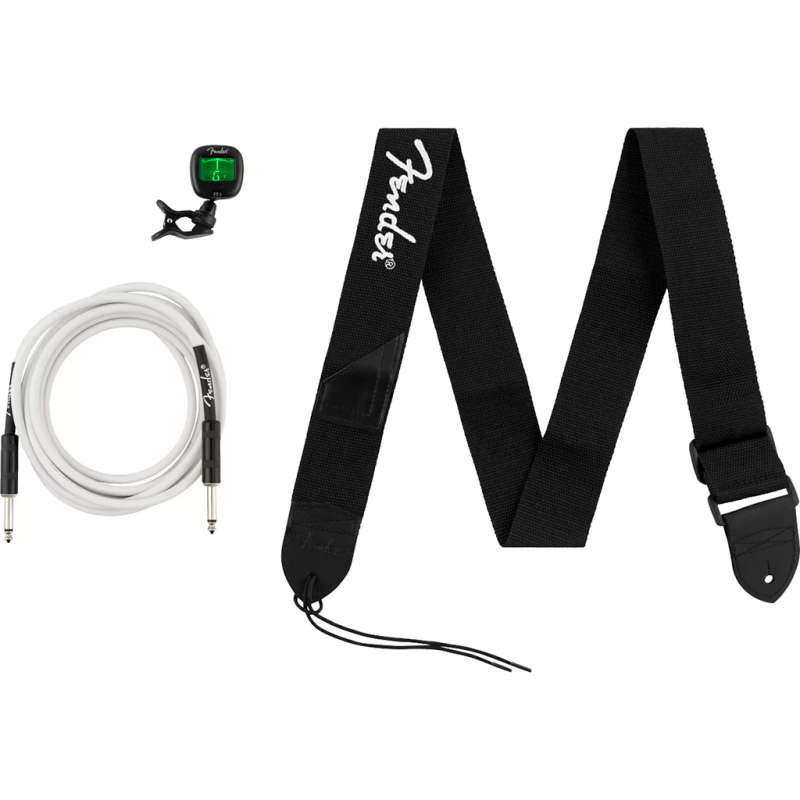 Fender Accessory Essentials Pack - Cable, Clip-On Tuner, Strap