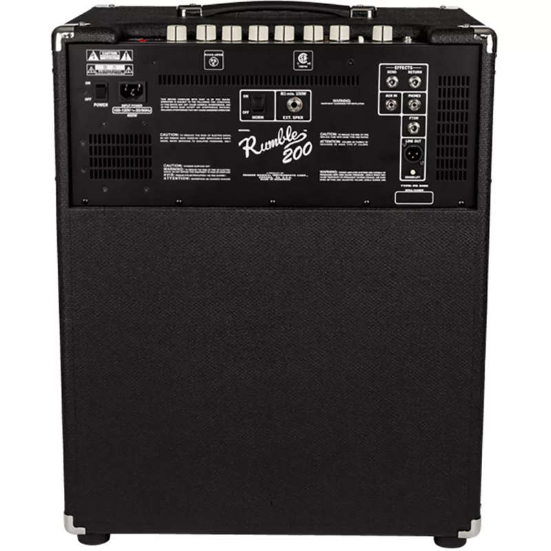 Fender Rumble 200 Bass Amplifier - Black and Silver