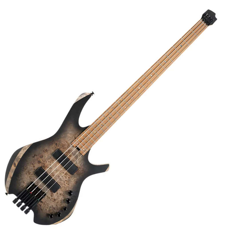 Cort SPACE4 Headless 4-String Electric Bass Guitar - Star Dust Black