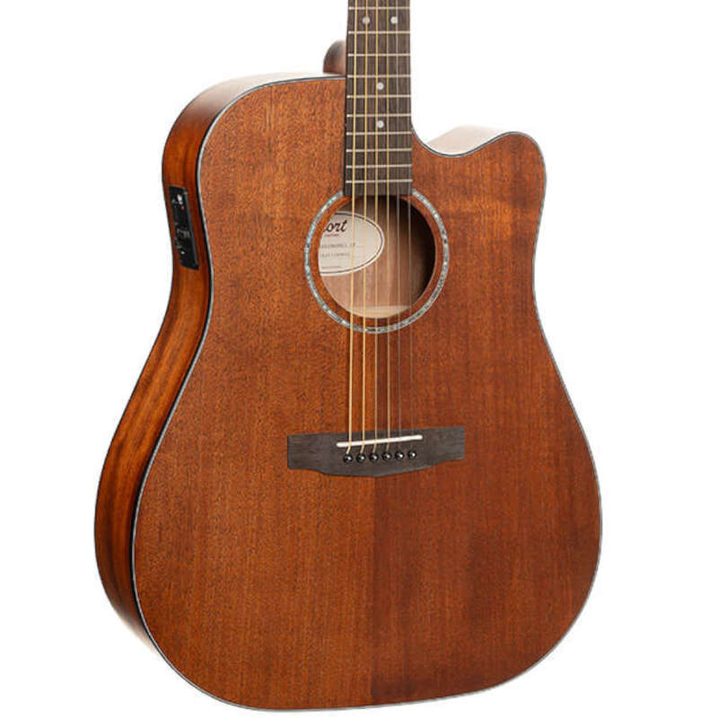Cort Earth60MCE Acoustic-Electric Guitar - Mahogany Natural