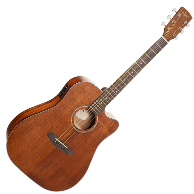 Cort Earth60MCE Acoustic-Electric Guitar - Mahogany Natural