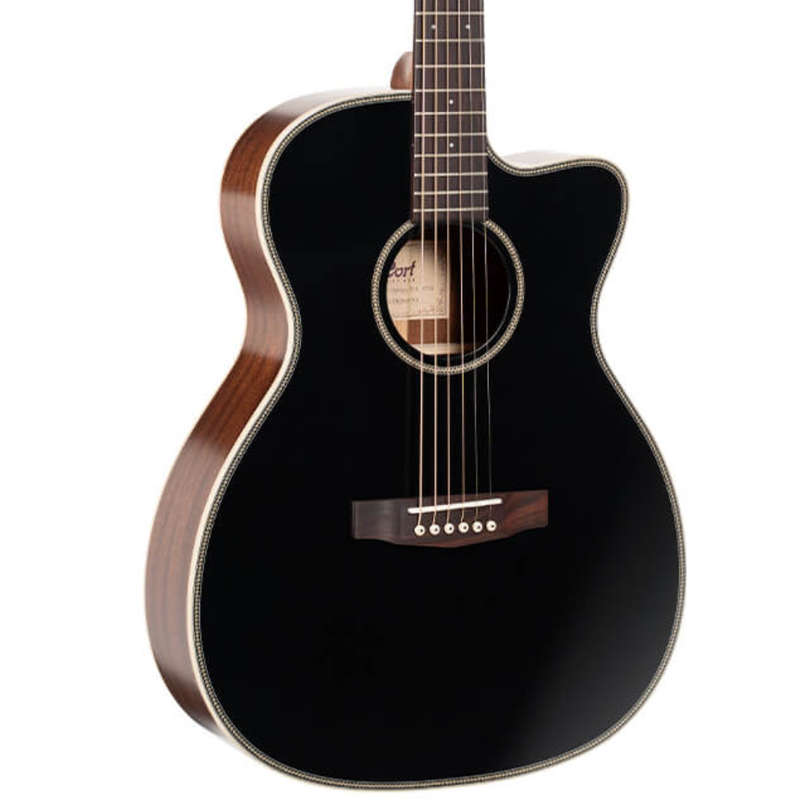 Cort ES-OC4 Essence Series Acoustic Guitar - Black Top Semi Gloss