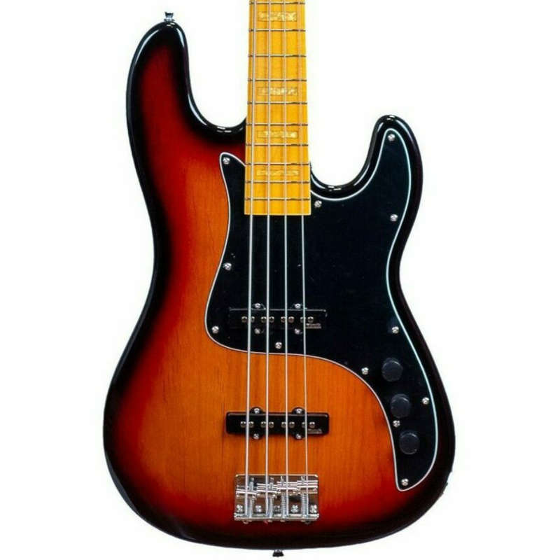 Markbass MB GV 4 Gloxy CR MP 4-String Passive Bass Guitar - 3-Tone Sunburst