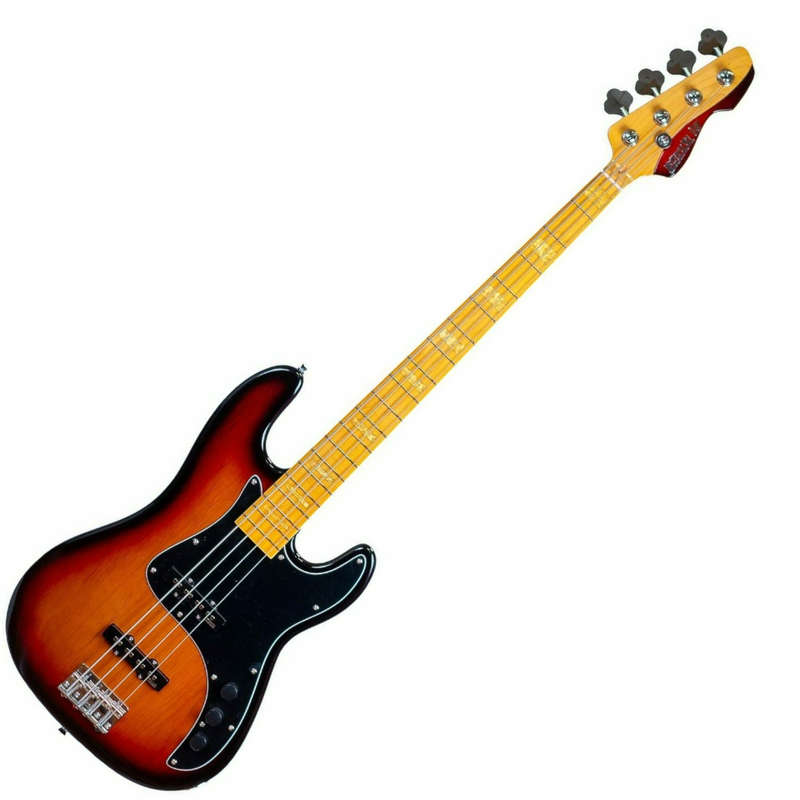 Markbass MB GV 4 Gloxy CR MP 4-String Passive Bass Guitar - 3-Tone Sunburst