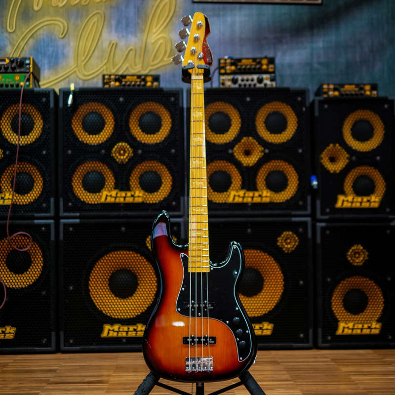 Markbass MB GV 4 Gloxy CR MP 4-String Passive Bass Guitar - 3-Tone Sunburst