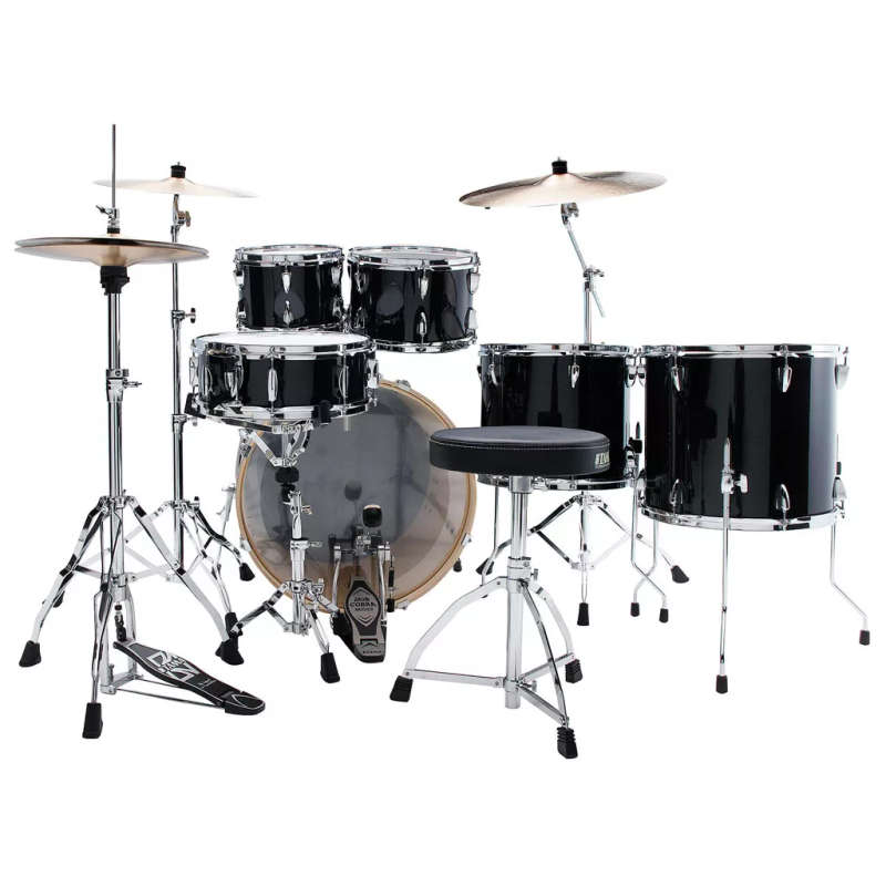 Tama Imperialstar 6-Piece Drum Kit with 22" Bass Drum - Hairline Black