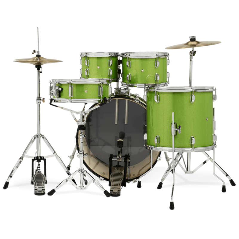 PDP Center Stage PDCE2215KTEL 5-piece Complete Drum Set with Cymbals - Electric Green Sparkle