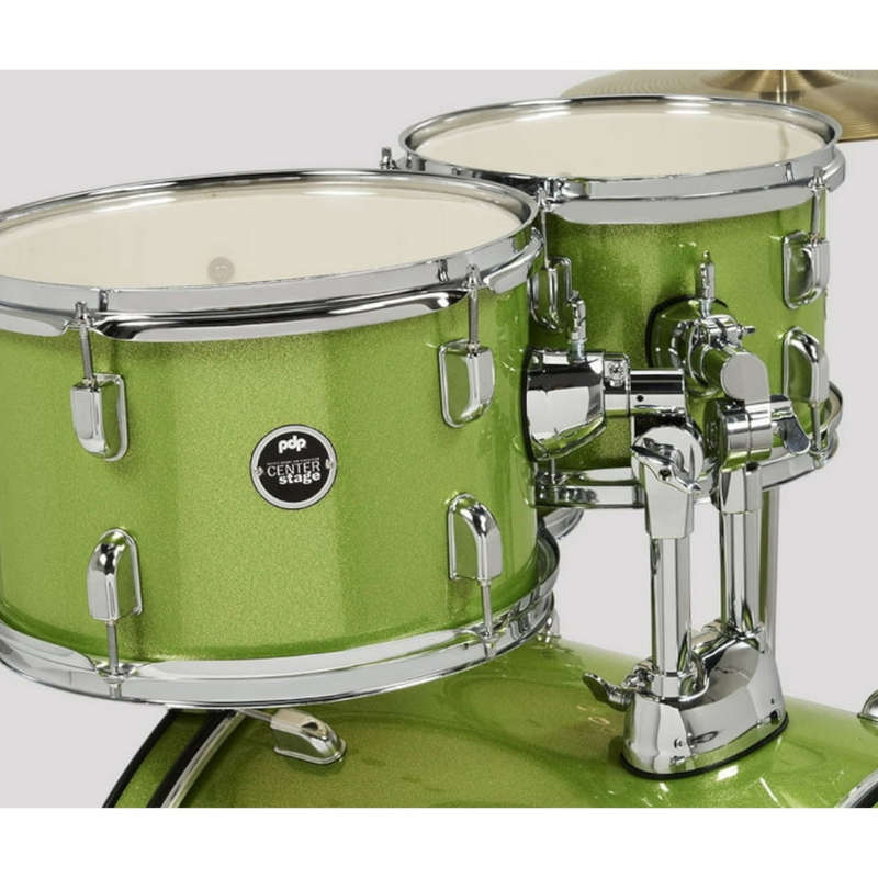 PDP Center Stage PDCE2215KTEL 5-piece Complete Drum Set with Cymbals - Electric Green Sparkle