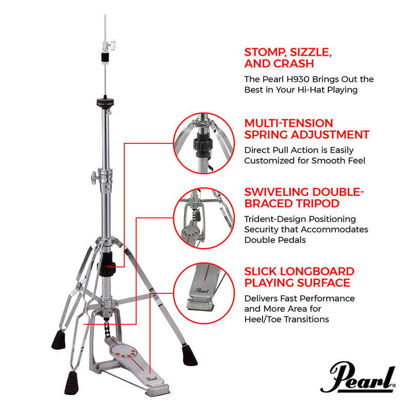Pearl H-930 930 Series Hi-hat Stand - Double Braced