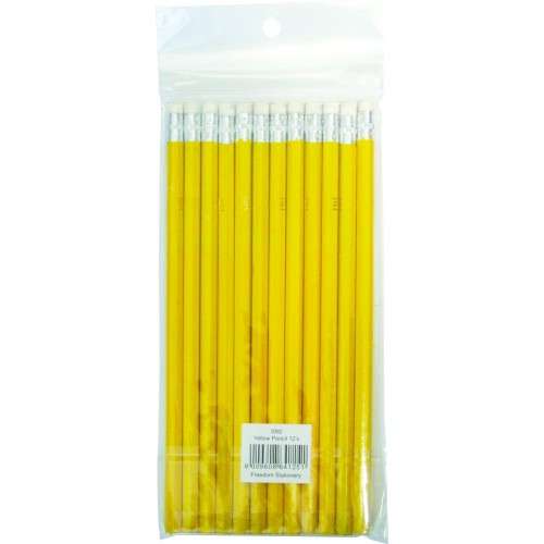 Brainware HB Pencil Yellow Barrel With Rubber Tip Pack of 12- Widely Used Worldwide High Quality ...