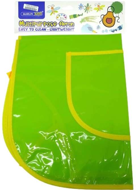 Marlin Multi Purpose Kids Plastic Aprons Lime Green  Made From Durable Plastic Material Excell...
