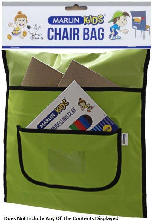 Marlin Kids Chairbag Green-Dual Pocket Compartments and Name Tag Pocket Sturdy And Durable Polyes...
