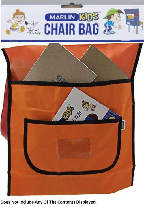 Marlin Kids Chairbag Orange -Dual Pocket Compartments and Name Tag Pocket Sturdy And Durable Poly...