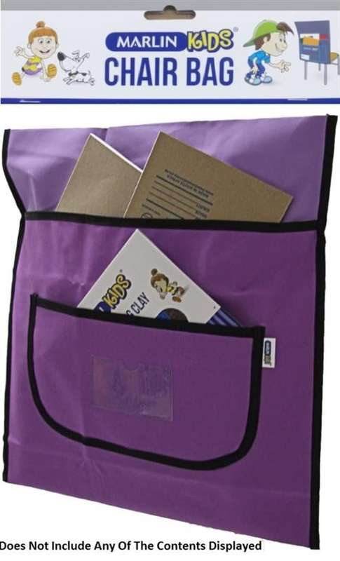Marlin Kids Chairbag Purple -Dual Pocket Compartments and Name Tag Pocket Sturdy And Durable Poly...