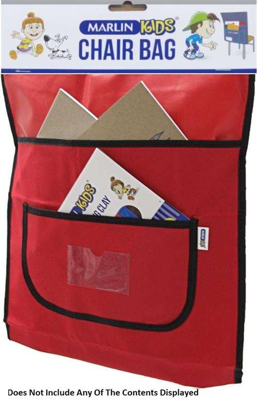 Marlin Kids Chairbag Red -Dual Pocket Compartments and Name Tag Pocket Sturdy And Durable Polyest...