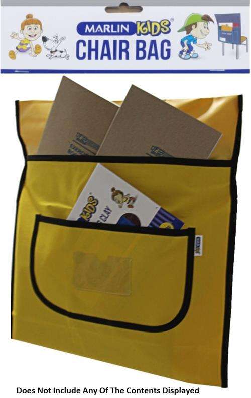 Marlin Kids Chairbag Yellow-Dual Pocket Compartments and Name Tag Pocket Sturdy And Durable Polye...