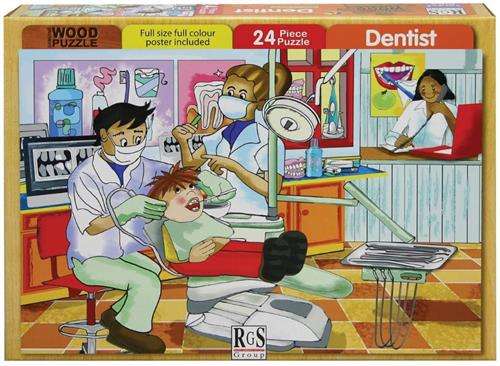 RGS 24 Piece A4 Wooden Puzzle Dentist- Interlocking Pieces 210 x 297mm Each Puzzle Contains A Ful...