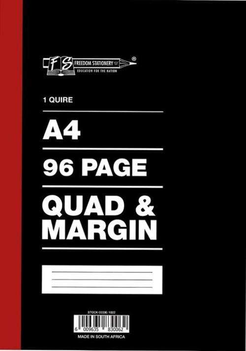 Freedom A4 Counter Book 1 Quire 96 Pages Quad And Margin- Pack Of 5 Durable Hardcover Ideal For W...