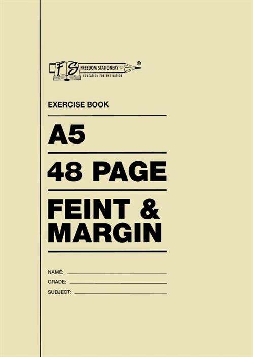Freedom A5 48 Pages Exercise Book Feint And Margin 5 Pack- Ideal For Writing With Pen Or Pencil P...