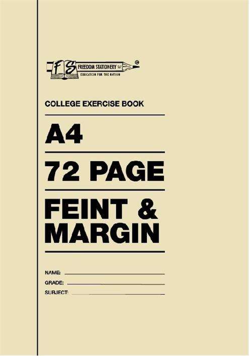 Freedom A4 72 Pages College Exercise Book Feint And Margin 20 Pack- Soft Durable Cover Ideal For ...