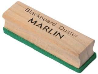 Marlin Chalkboard Duster - Wooden Handle With Green Felt, Retail Packaging, No Warranty