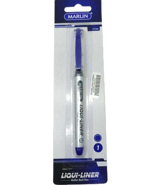 Marlin Liqui Liner Roller Ball Pen Blue Single  Medium 0.7mm Nib Smooth Flowing Liquid Ink Use...