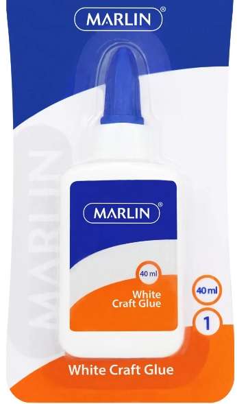 Marlin Non Toxic Multi Purpose White Craft Glue- 1x 40ml Bottle Fast Drying Precision Non-Clog No...
