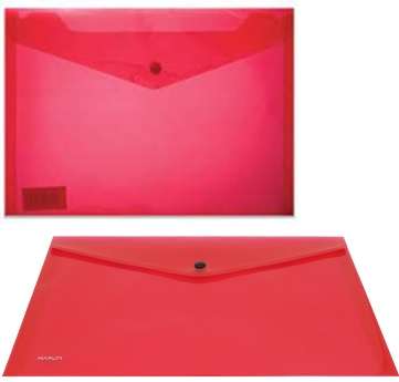 Marlin A4 Red Carry Folder with Press Stud on Flap Pack of 5- PVC Material 180 Micron Perfect For...