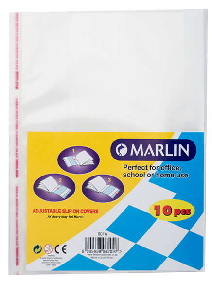 Marlin A4 Slipon Plastic Book Covers 120micron ( Pack of 10 )