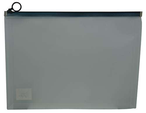 Brainware A4 Clear Carry Folder With Black Easy Slide Zip Closure Easily Stores A4 Documents PVC ...