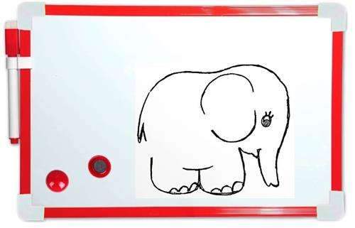 Brainware A4 Magnetic Whiteboard Red - Includes 1x Dry Erase Red Marker With Eraser On Top Includ...