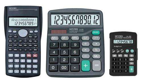 Sentry Triple Pack Home and Office Calculators - 12 Digit Desk Top Calculator 8 Digit Pocket Calc...