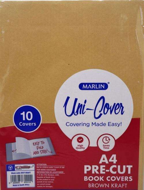 Marlin Kids Precut A4 Brown Kraft Paper Book Cover 10 Pack