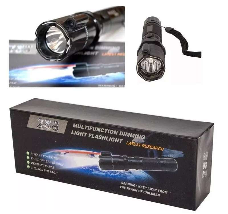288 Multi-function Flashlight Strong Light 3 in 1 Flashlight Torch Stun Gun with red laser pointer