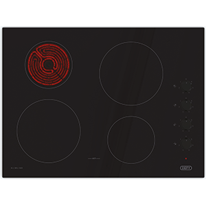 Defy DHD411 710mm Black 4 Plate Slimline Hob
