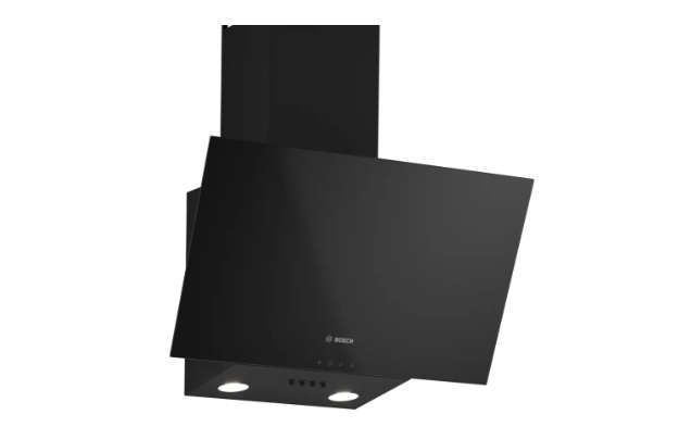Bosch Series 2 60cm Wall Mounted Black Glass Inclined Extractor  DWK63PJ60Z