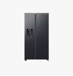 Samsung 617L Side by Side Fridge, Plumbed Water & Ice dispenser- Gentle Silver