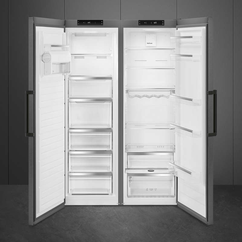 Smeg 60cm Dark Inox Single Door Free Standing Freezer RF28KNZA
