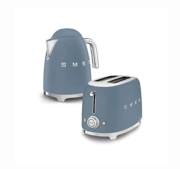 Smeg Kettle & Toaster Retro Matte Combo Storm Blue