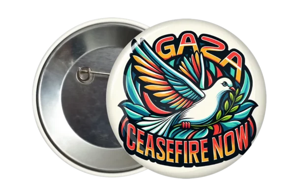 Gaza Ceasefire Now Badge - Global Peace Accessory Unusual Palestine Collectible