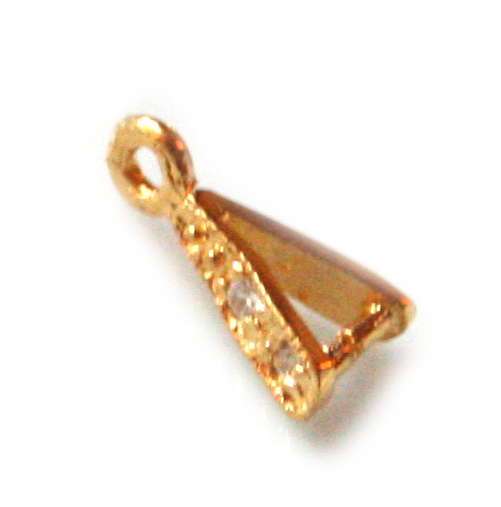 Bail for earring 14kt gold filled with cubic zirconia 10mm