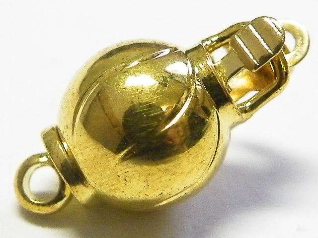 2x Clasp gold colour round with slide in catch, 13mm