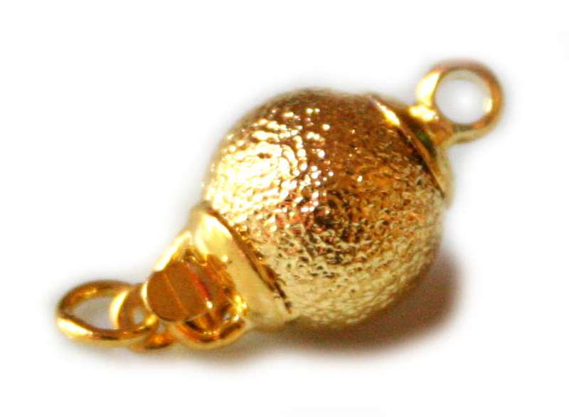 2x Matt ball clasp gold color, size 8-15mm