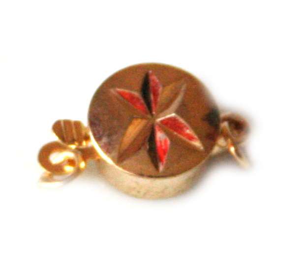 Clasp gold colour with star design, 9mm