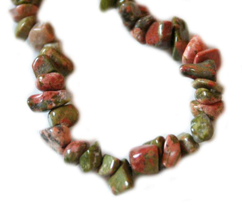 Unakite chip string, 80cm
