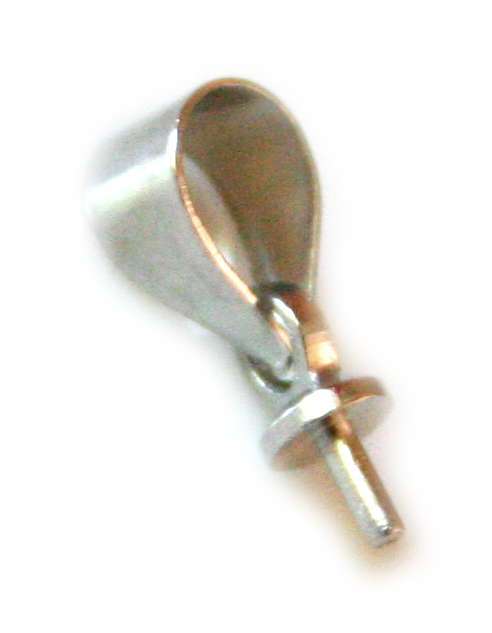 6x Bail with curved plain hood on the top. 11mm high with pin - Silver Hills