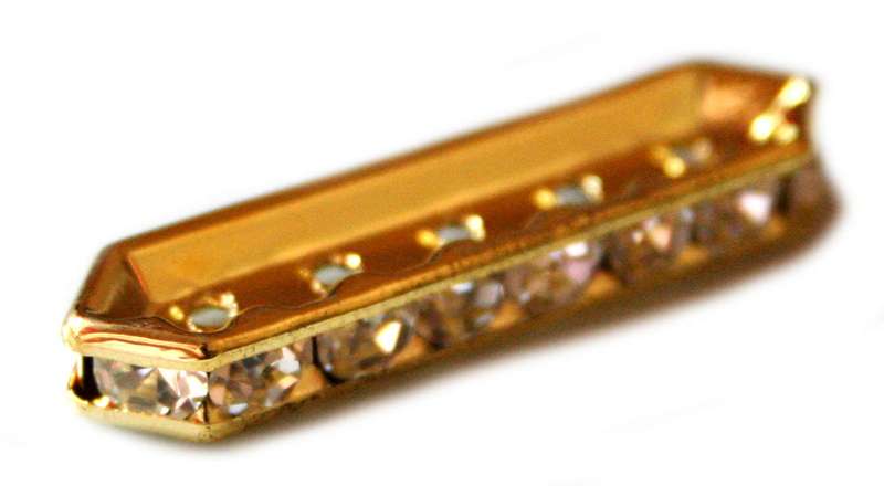 Spacer (uxaf) 5 hole gold colour. 35mm x 9mm.