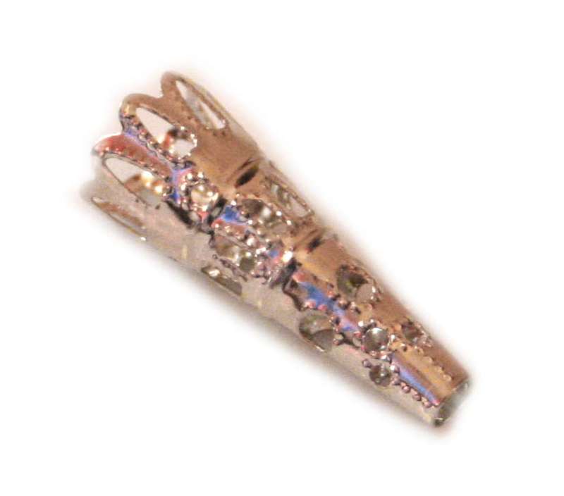 10 x Bright silver funnel shaped bead cone. 23mm.