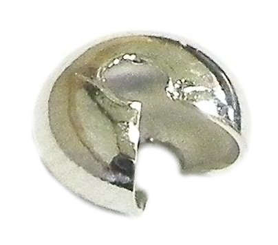 20 x Bright silver colour crimp cover. 4mm. Nickel and lead free.